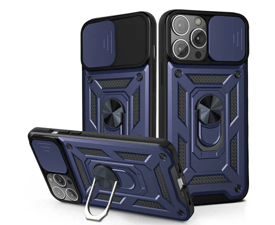 Ударопрочный чехол Camshield Serge Ring для Apple iPhone 12 Pro / 12 (6.1") Синий