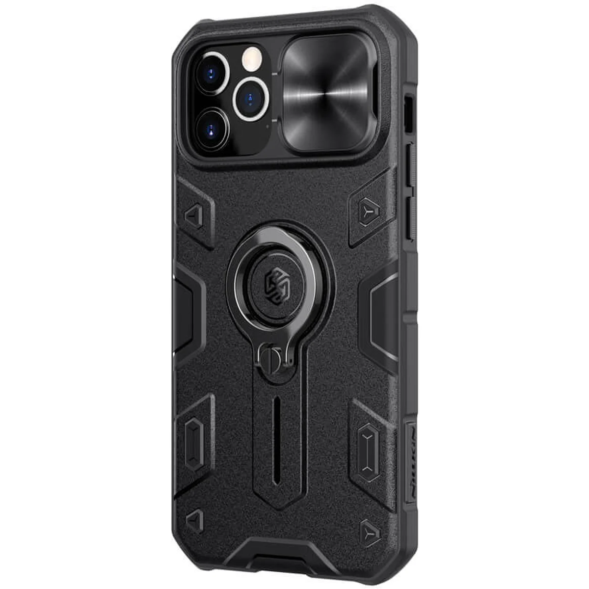 TPU+PC чехол Nillkin CamShield Armor without logo (шторка на камеру) для Apple iPhone 12 Pro / 12 Черный
