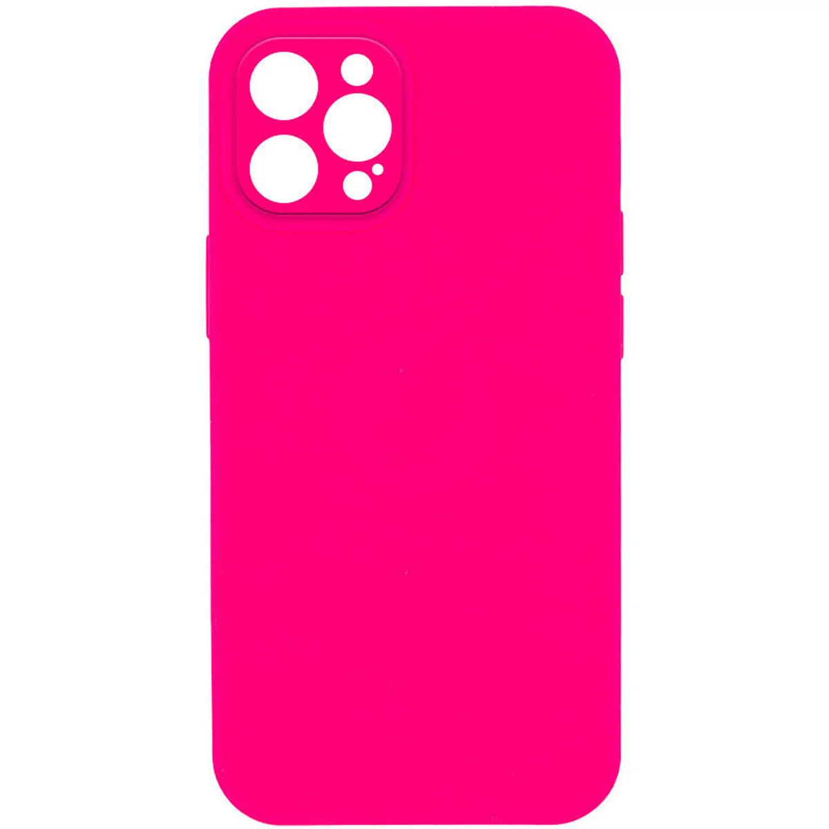 Чохол Silicone Case Lakshmi Square Full Camera Apple iPhone 12 (6.1") Рожевий / Barbie pink