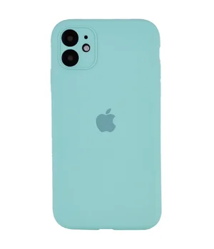 Чохол Silicone Case Full Camera Protective (AA) Apple iPhone 12 (6.1") Бірюзовий / Marine Green