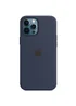 Чохол Silicone case (AAA) full with Magsafe and Animation для Apple iPhone 12 Pro / 12 (6.1 ") Синій / Deep navy