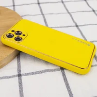 Кожаный чехол Xshield для Apple iPhone 12 Pro (6.1") Желтый / Yellow
