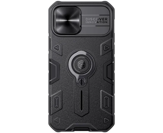 TPU+PC чехол Nillkin CamShield Armor (шторка на камеру) для Apple iPhone 12 Pro / 12 (6.1")  Черный
