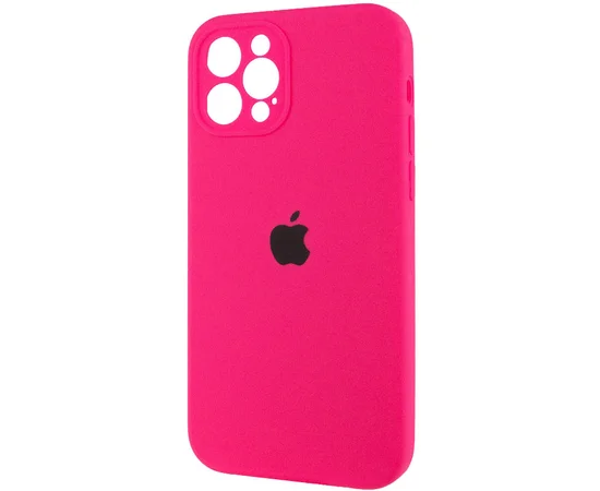 Чехол Silicone Case Full Camera Protective (AA) для Apple iPhone 12 Pro (6.1") Розовый / Barbie pink