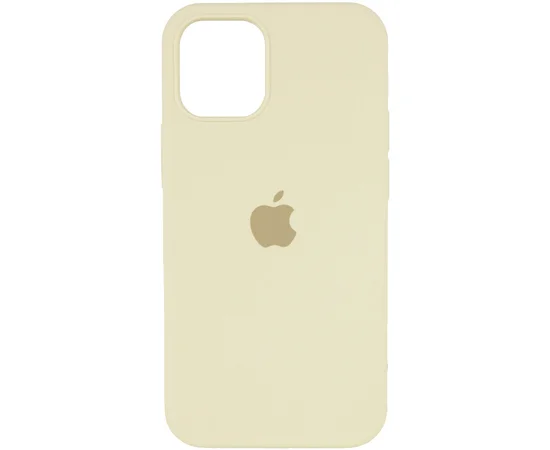 Чехол Silicone Case Full Protective (AA) для Apple iPhone 12 Pro / 12 (6.1") Бежевый / Creamy