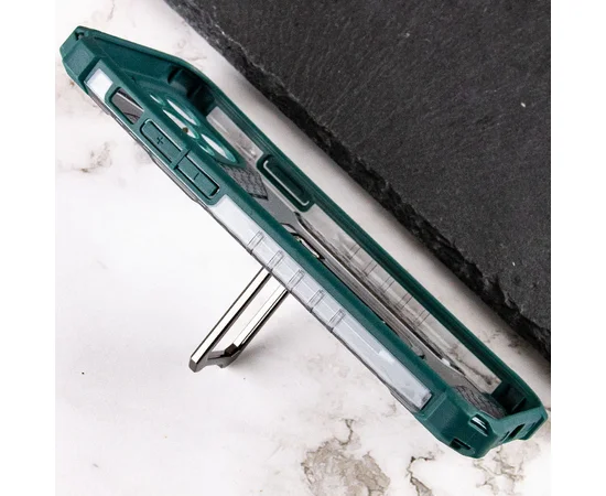 Ударопрочный чехол Transformer CrystalRing для Apple iPhone 12 Pro (6.1") Темно-зеленый