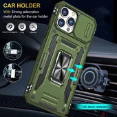 Удароміцний чохол Camshield Army Ring для Apple iPhone 12 Pro / 12 (6.1") Оливковий / Army Green