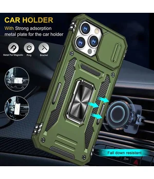 Удароміцний чохол Camshield Army Ring для Apple iPhone 12 Pro / 12 (6.1") Оливковий / Army Green