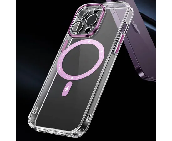 Чохол TPU+PC Colorful with MagSafe для Apple iPhone 12 Pro (6.1") Pink