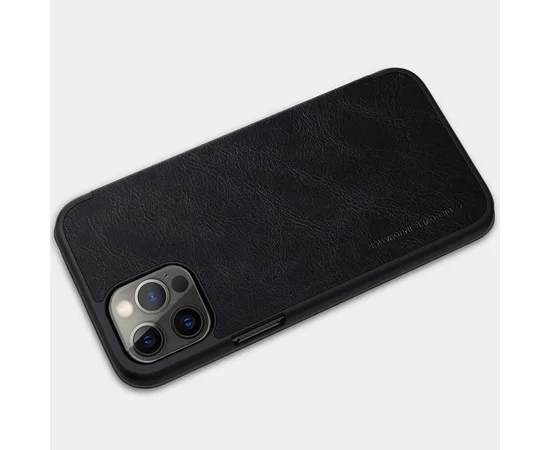 Кожаный чехол (книжка) Nillkin Qin Series для Apple iPhone 12 Pro / 12 (6.1") Черный
