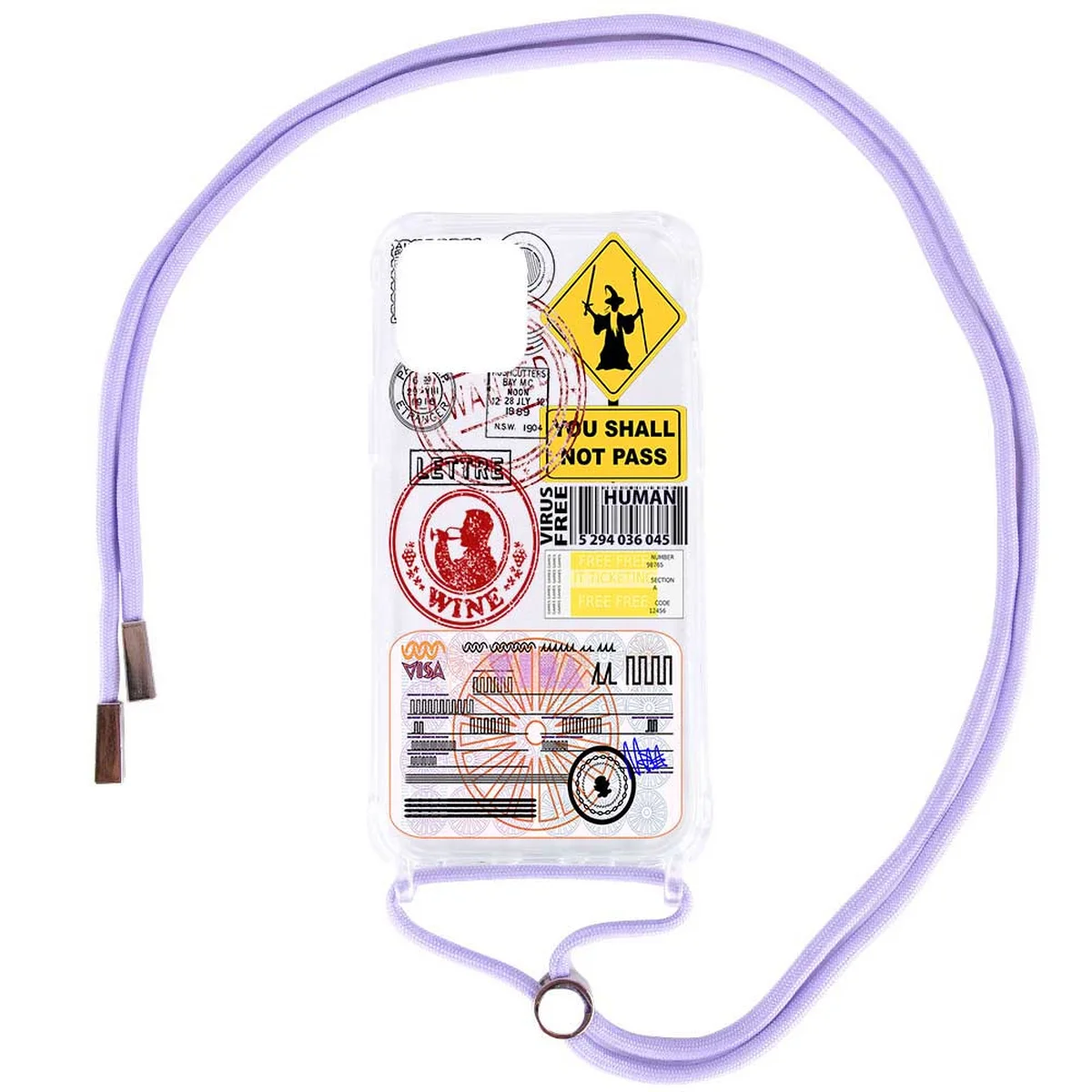 Чохол TPU Crossbody Street Style для Apple iPhone 12 Pro / 12 (6.1 ") Magician / Бузковий