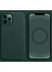 Кожаный чехол Leather Case (AAA) with MagSafe and Animation для Apple iPhone 12 Pro / 12 (6.1") Dark Green