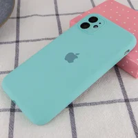 Чехол Silicone Case Full Camera Protective (AA) для Apple iPhone 12 (6.1") Бирюзовый / Marine Green