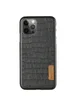 Кожаная накладка G-Case Crocodile Dark series для Apple iPhone 12 Pro / 12 (6.1") Черный