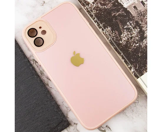 Чехол TPU+Glass Sapphire Midnight для Apple iPhone 12 (6.1") Розовый / Pink Sand