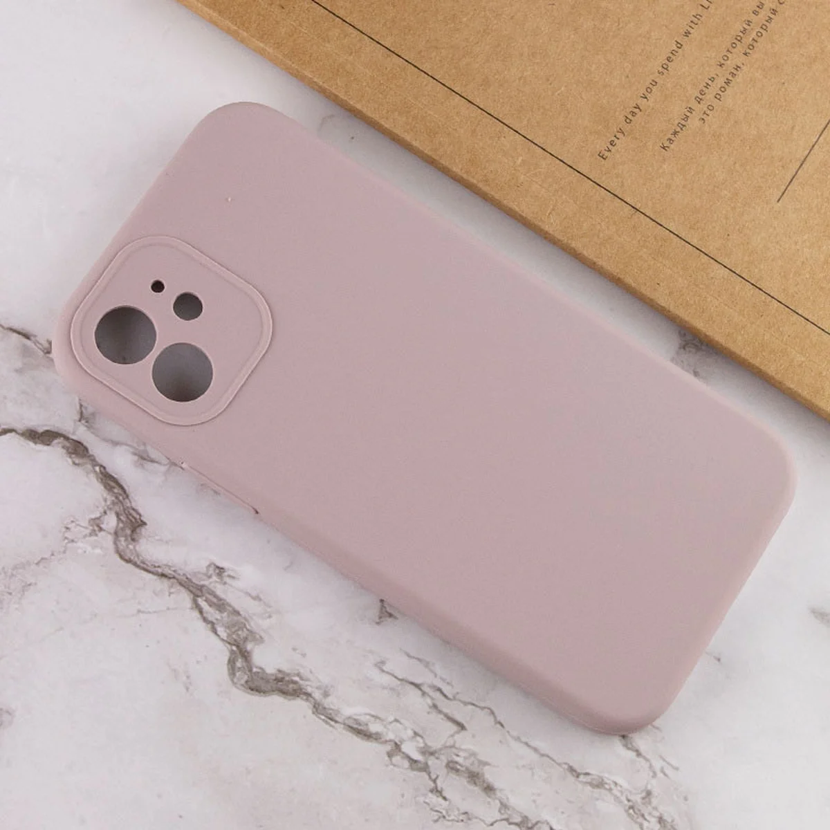 Чохол Silicone Case Lakshmi Square Full Camera для Apple iPhone 12 (6.1") Сірий / Lavender