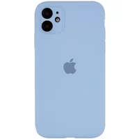 Чехол Silicone Case Full Camera Protective (AA) для Apple iPhone 12 (6.1") Голубой / Lilac Blue / PVH