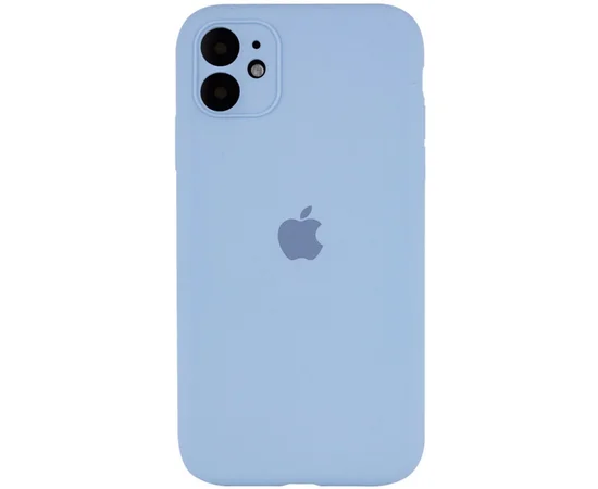 Чехол Silicone Case Full Camera Protective (AA) для Apple iPhone 12 (6.1") Голубой / Lilac Blue / PVH