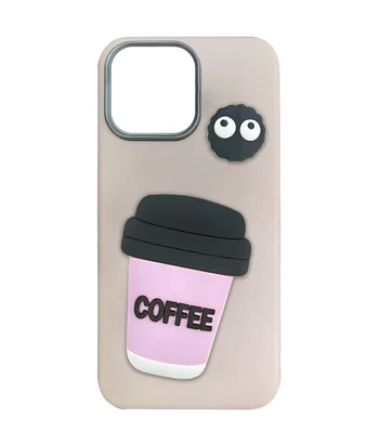 Чохол TPU Leather Toys для Apple iPhone 12 Pro / 12 (6.1") Coffee / Pink