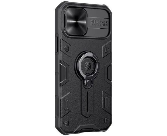 TPU+PC чехол Nillkin CamShield Armor without logo (шторка на камеру) для Apple iPhone 12 Pro / 12 Черный