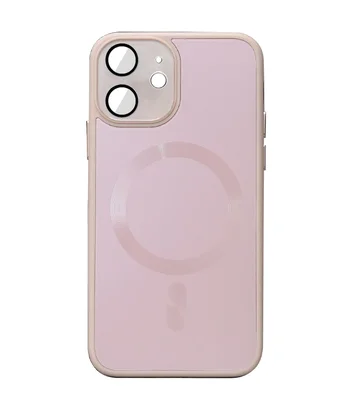 Чохол TPU+Glass Sapphire Midnight with MagSafe для Apple iPhone 12 (6.1") Рожевий / Pink Sand