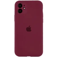 Чехол Silicone Case Full Camera Protective (AA) для Apple iPhone 12 (6.1") Бордовый / Plum