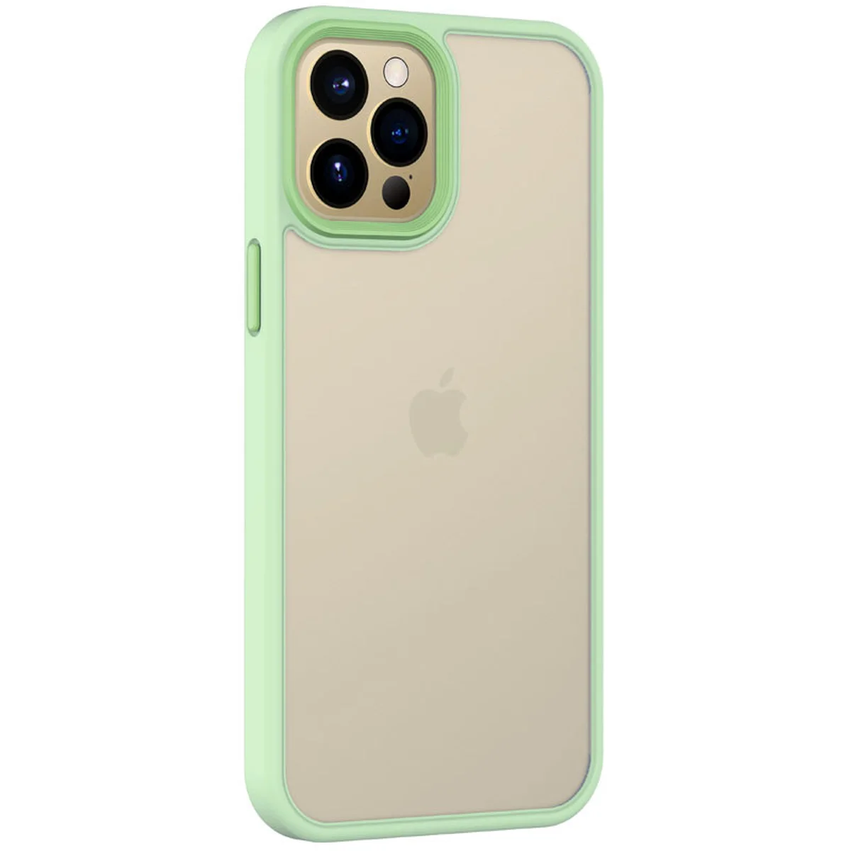 TPU+PC чехол Metal Buttons для Apple iPhone 12 Pro / 12 (6.1") Салатовый