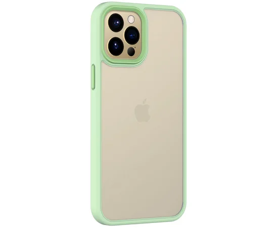 TPU+PC чехол Metal Buttons для Apple iPhone 12 Pro / 12 (6.1") Салатовый