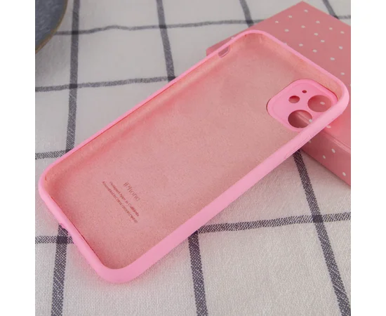 Чехол Silicone Case Full Camera Protective (AA) для Apple iPhone 12 (6.1") Розовый / Light pink / PVH