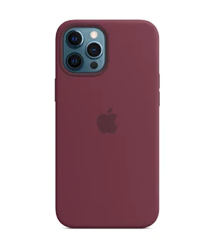 Чохол Silicone case (AAA) full with Magsafe and Animation для Apple iPhone 12 Pro / 12 (6.1 ") Бордовий / Plum