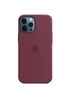 Чехол Silicone case (AAA) full with Magsafe and Animation для Apple iPhone 12 Pro / 12 (6.1") Бордовый / Plum