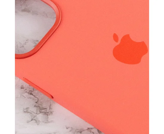 Чохол Silicone case (AAA) full with Magsafe and Animation для Apple iPhone 12 Pro / 12 (6.1 ") Помаранчевий / Pink citrus