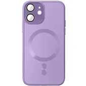 Чехол TPU+Glass Sapphire Midnight with MagSafe для Apple iPhone 12 (6.1") Сиреневый / Lilac
