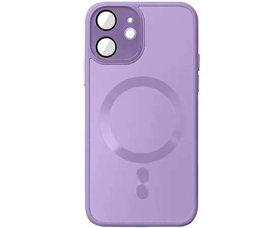 Чехол TPU+Glass Sapphire Midnight with MagSafe для Apple iPhone 12 (6.1") Сиреневый / Lilac