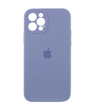 Чехол Silicone Case Full Camera Protective (AA) для Apple iPhone 12 Pro (6.1") Серый / Lavender Gray
