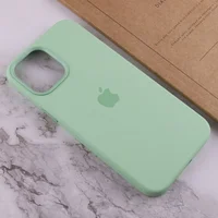 Чехол Silicone case (AAA) full with Magsafe and Animation для Apple iPhone 12 Pro / 12 (6.1") Зеленый / Pistachio