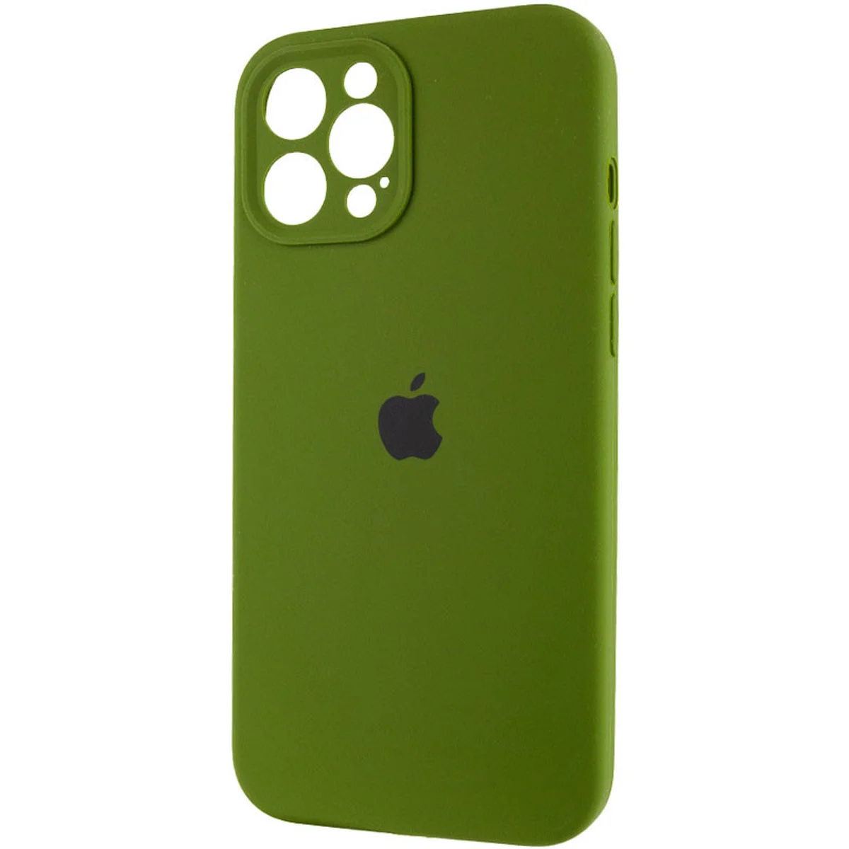 Чехол Silicone Case Full Camera Protective (AA) для Apple iPhone 12 Pro (6.1") Зеленый / Dark Olive