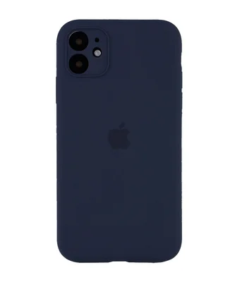 Чехол Silicone Case Full Camera Protective (AA) для Apple iPhone 12 (6.1") Темно-синий / Midnight blue