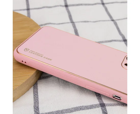 Кожаный чехол Xshield для Apple iPhone 12 (6.1") Розовый / Pink