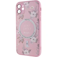 TPU+PC чохол Secret Garden with MagSafe для Apple iPhone 12 (6.1") Pink