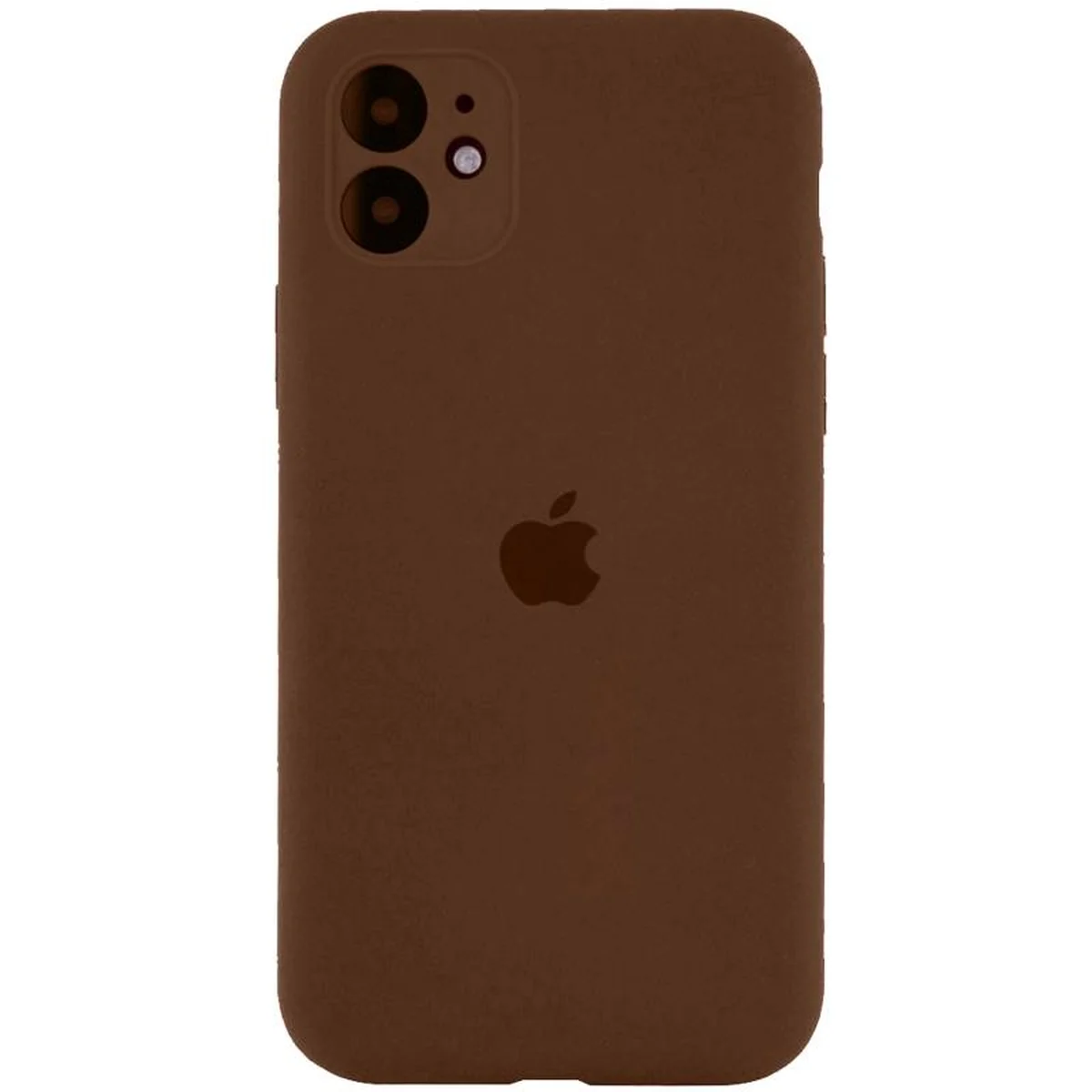 Чехол Silicone Case Full Camera Protective (AA) для Apple iPhone 12 (6.1") Коричневый / Brown