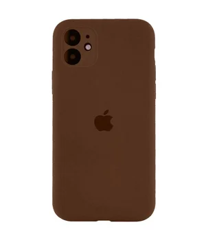 Чехол Silicone Case Full Camera Protective (AA) для Apple iPhone 12 (6.1") Коричневый / Brown