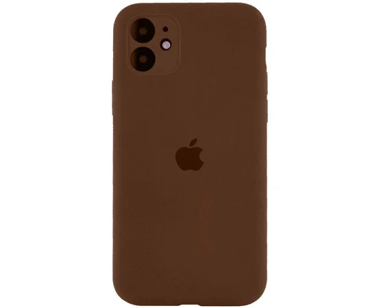 Чехол Silicone Case Full Camera Protective (AA) для Apple iPhone 12 (6.1") Коричневый / Brown