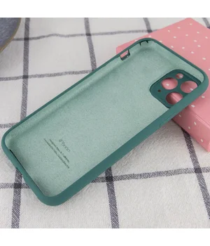 Чехол Silicone Case Full Camera Protective (AA) для Apple iPhone 12 Pro (6.1") Зеленый / Pine green