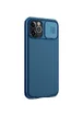 Карбоновая накладка Nillkin Camshield (шторка на камеру) для Apple iPhone 12 Pro / 12 (6.1") Синий / Blue