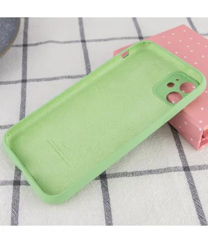 Чохол Silicone Case Full Camera Protective (AA) для Apple iPhone 12 (6.1 ") М'ятний / Mint