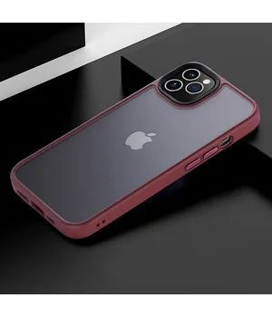 TPU+PC чохол Metal Buttons для Apple iPhone 12 Pro / 12 (6.1") Бордовий