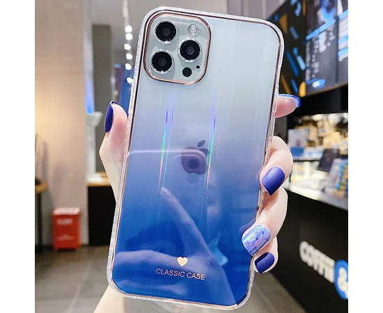 TPU+Glass чехол Aurora Classic для Apple iPhone 12 Pro / 12 (6.1") Синий