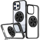TPU+PC чехол Metal Ring with MagSafe для Apple iPhone 12 Pro / 12 (6.1") Черный