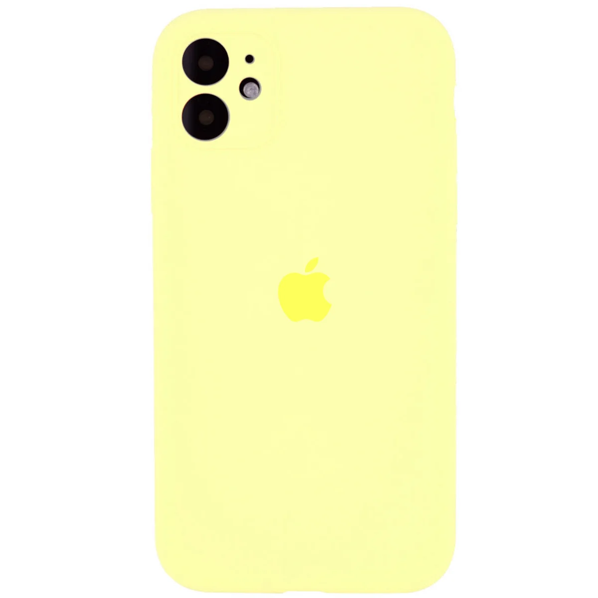 Чехол Silicone Case Full Camera Protective (AA) для Apple iPhone 12 (6.1") Желтый / Mellow Yellow